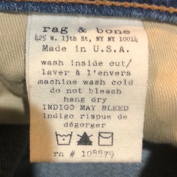 Rag & Bone Skinny Racer Relay Ankle Zip Jeans Size 29 - Picture 6 of 7